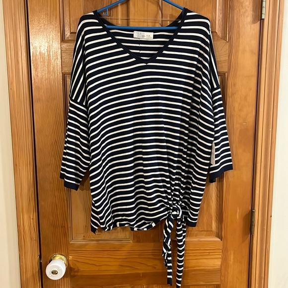 NWT Time and tru women’s plus size vneck striped side tie sweater size XXL(20) . - Picture 1 of 6
